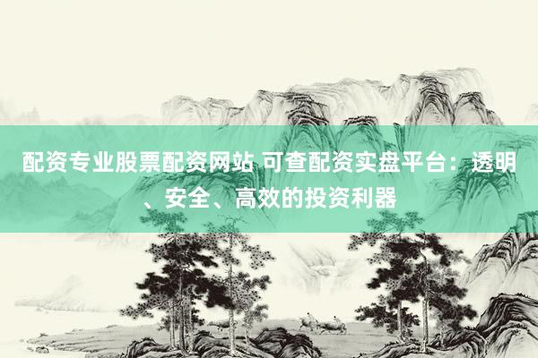 配资专业股票配资网站 可查配资实盘平台：透明、安全、高效的投资利器