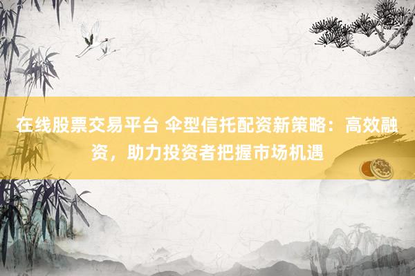 在线股票交易平台 伞型信托配资新策略：高效融资，助力投资者把握市场机遇