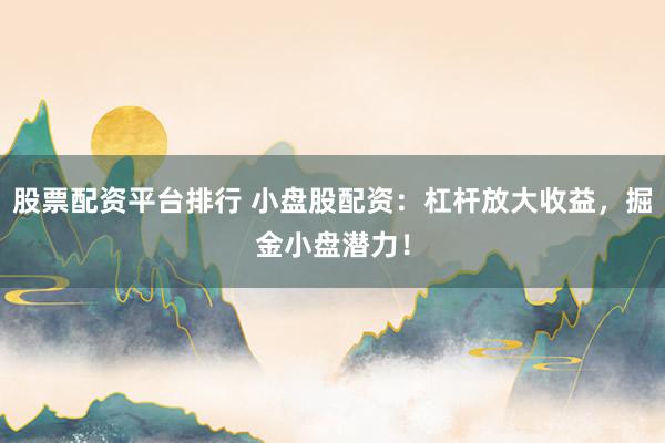 股票配资平台排行 小盘股配资：杠杆放大收益，掘金小盘潜力！