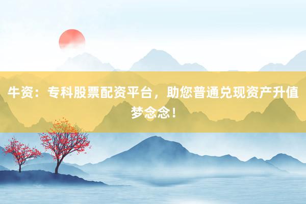 牛资:专科股票配资平台,助您普通兑现资产升值梦念念!