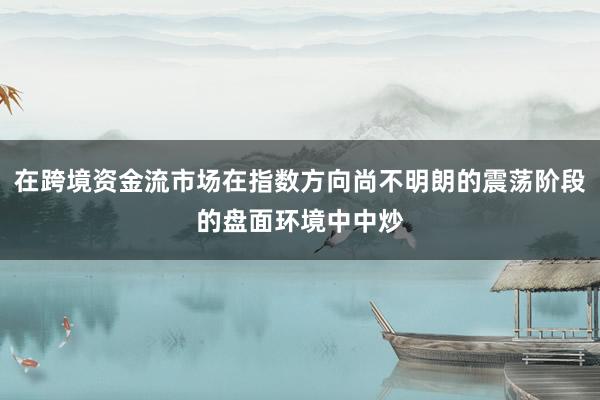 在跨境资金流市场在指数方向尚不明朗的震荡阶段的盘面环境中中炒