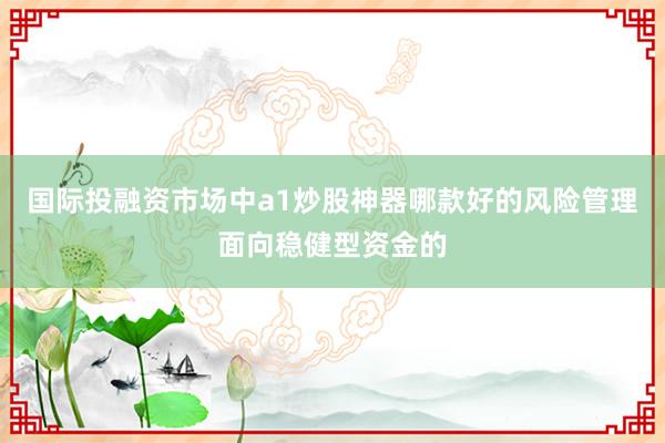 国际投融资市场中a1炒股神器哪款好的风险管理面向稳健型资金的