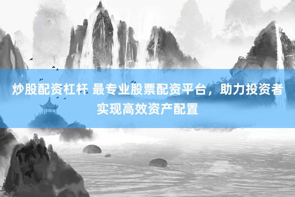 炒股配资杠杆 最专业股票配资平台，助力投资者实现高效资产配置